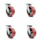 Service Caster 6 Inch Red Poly on Cast Iron Caster Set with Roller Bearing and Swivel Lock SCC-30CS620-PUR-RS-BSL-4 - alternate 3